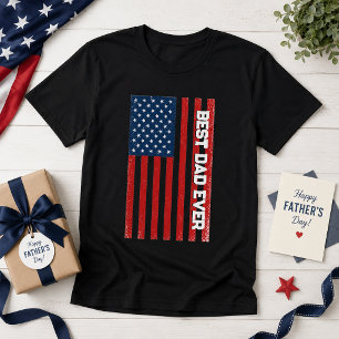 Camiseta Mejor Papá del Mundo Bandera Americana Día del Pad