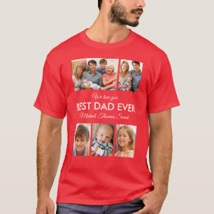 Camiseta Mejor Papá del Mundo Collage de Fotos Día del Padr