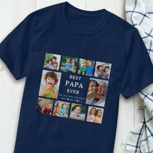 Camiseta Mejor Papá del Mundo Nietos 10 Colaje de Fotos Azu