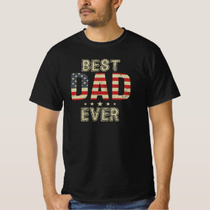 Camiseta Mejor Papá del Mundo, Papá de la Bandera Americana