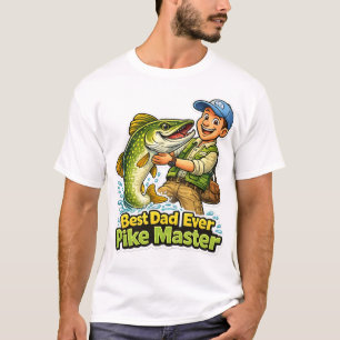 Camiseta Mejor Papá del Mundo Pike Master divertido dibujo 
