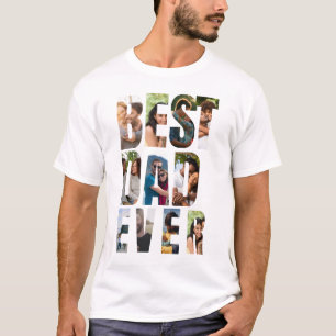 Camiseta Mejor Papá del Mundo   Plantilla de Colage de Foto