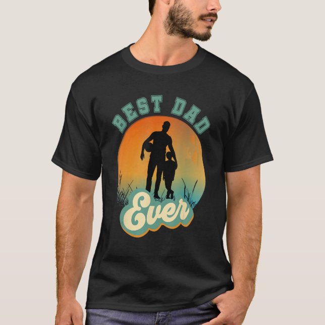 Camiseta Mejor Papá del Mundo Retro Atardecer Fútbol Papá e (Anverso)