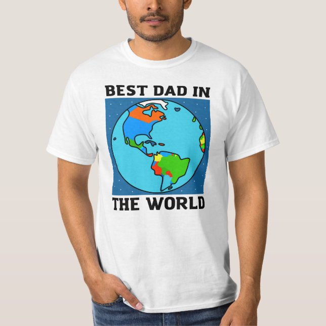 Camiseta Mejor papá del mundo - texto negro (Anverso)