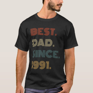 Camiseta Mejor Papá desde 1991 Ropa para él Hombres Retro V