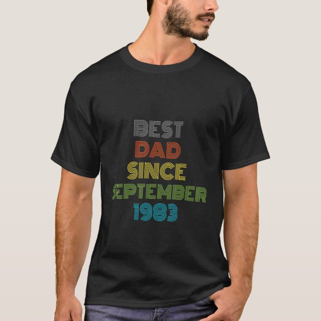 Camiseta Mejor Papá Desde Septiembre De 1983 Guay Present (Anverso)