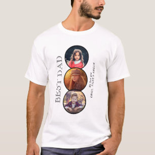 Camiseta Mejor Papá Día del Padre 3 Colage de Fotos Ovalado