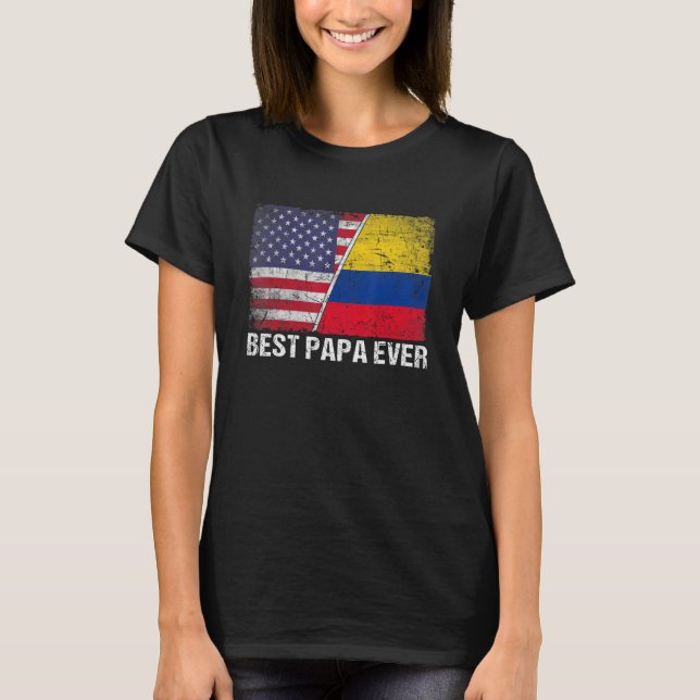 Camiseta Mejor Papá, Día del Padre Colombia Bandera Estadou (Anverso)