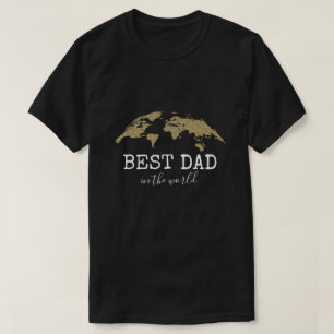Camiseta Mejor Papá Elegido Purpurina Oro Personalizado
