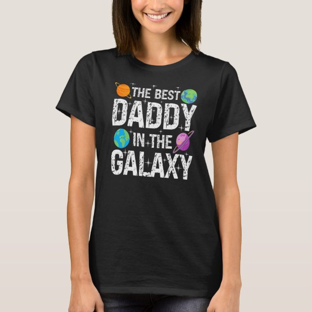 Camiseta Mejor papá en el Día del Padre Galaxy presente par (Anverso)