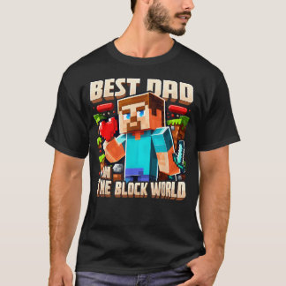 Camiseta Mejor Papá En El Mundo De Bloques Pixel Gaming Pad
