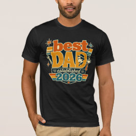 Camiseta Mejor Papá Establecido 2026 Regalo de Tipografía R