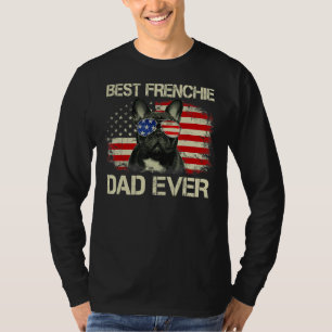 Camiseta Mejor papá francés Bulldog bandera estadounidense
