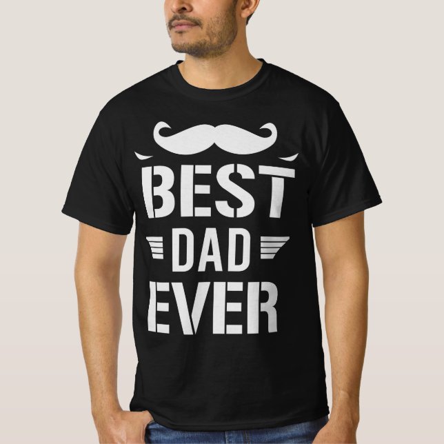 Camiseta Mejor Papá, Funny Dad Mustache (Anverso)
