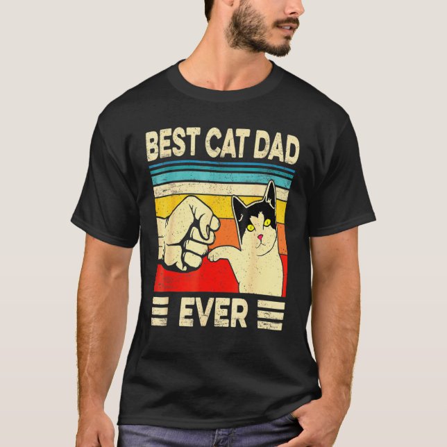 Camiseta Mejor Papá Gato Cada Vez Fundido Día De Papá Gato (Anverso)
