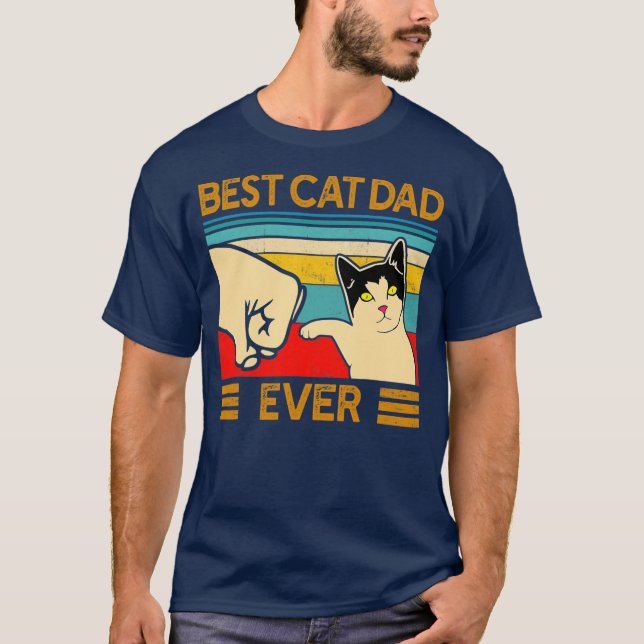 Camiseta Mejor Papá Gato Cada Vez Fundido Día De Papá Gato  (Anverso)