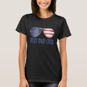 Camiseta Mejor Papá Gato Con La Bandera Estadounidense Impr