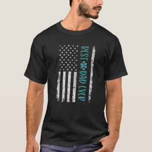 Camiseta Mejor Papá Gato Con La Bandera Estadounidense Impr