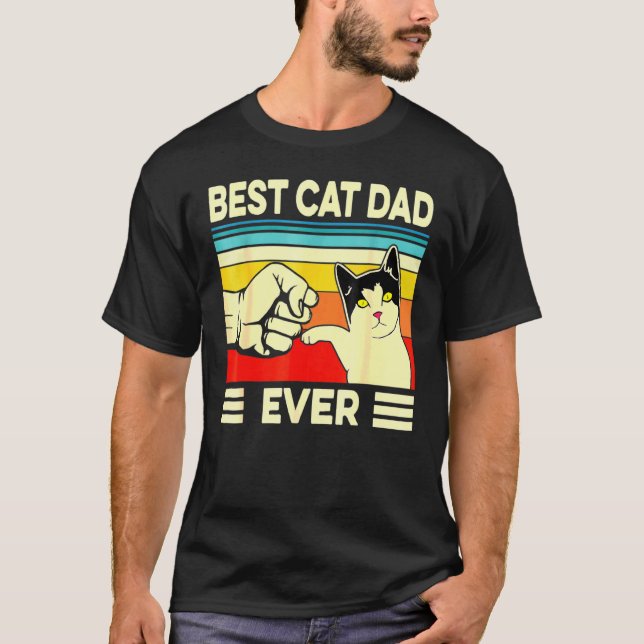 Camiseta Mejor Papá Gato De Los Hombres Papi Padre Día Plus (Anverso)