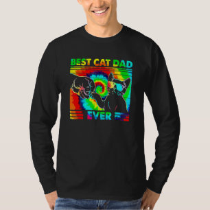 Camiseta Mejor papá gato de todos Ie tinte Padres gato Dadd