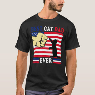 Camiseta Mejor papá gato del mundo Día del padre padre fras