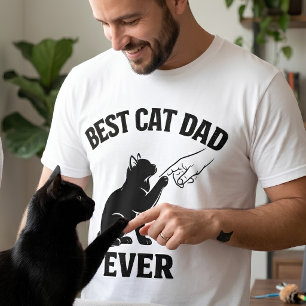 Camiseta Mejor Papá Gato del Mundo Gato Negro y Toque de De