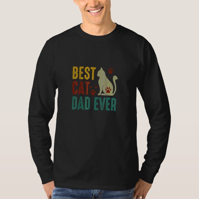 Camiseta Mejor Papá Gato Feliz Día del Padre (Anverso)