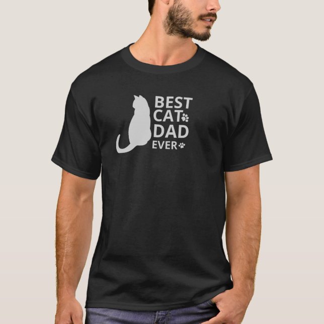 Camiseta Mejor Papá Gato Mascotas Astutos De Gatitos Tee (Anverso)