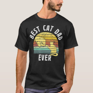 Camiseta Mejor Papá Gato Regalos Padres Día Retro Gatos De
