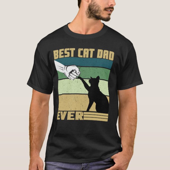 Camiseta Mejor Papá Gato - Retro Vintage (Anverso)