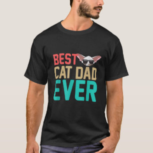 Camiseta Mejor Papá Gato Siempre Funny Amor Oriental Shorth