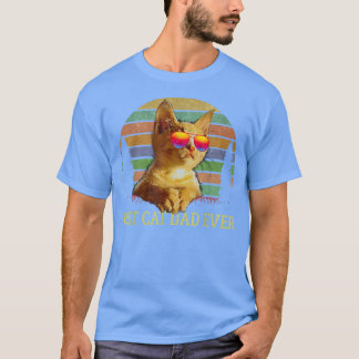Camiseta Mejor Papá Gato Siempre Gracioso Gatito Retro Con