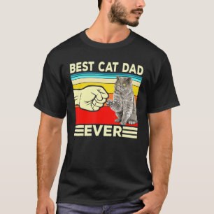 Camiseta Mejor Papá Gato Tee Gato Papá Padre Día Vintage