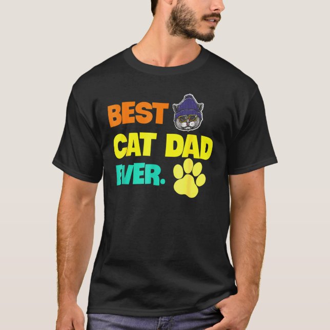 Camiseta Mejor Papá Gato Vintage (Anverso)