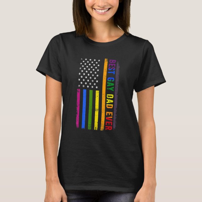 Camiseta Mejor Papá Gay Que Nunca Ordena A Lgbtqia Mejor Pa (Anverso)