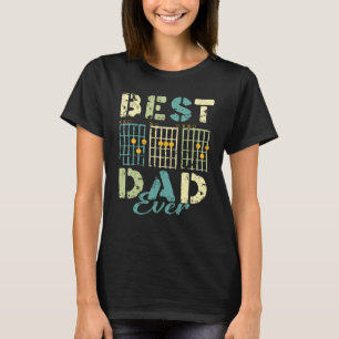 Camiseta Mejor Papá Guitarra Acordes Guitarrista Padre Día