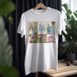 Camiseta Mejor Papá Hasta Los 5 Collages de fotos<br><div class="desc">¡Camiseta fotográfica personalizado para el mejor papá de la historia! La plantilla de fotos está preparada para que añadas 5 de tus fotos familiares favoritas que enmarcan la frase "Mejor papá de la historia". Un regalo personalizado útil para tu padre para el día del padre, un cumpleaños o sólo porque...</div>