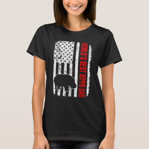 Camiseta Mejor Papá Hipopótamo del Mundo Bandera Americana