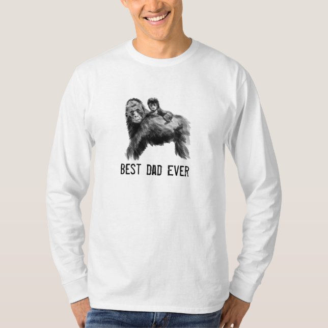 Camiseta Mejor papá jamás gorila con bebé (Anverso)