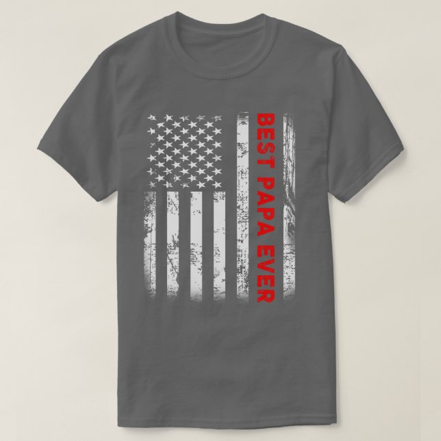 Camiseta Mejor Papa jamás Regalos De Bandera Estadounidense (Diseño del anverso)