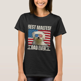 Camiseta mejor papá maltés alguna vez gallo de perro de ban
