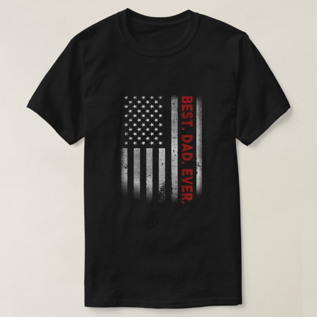 Camiseta Mejor Papá Nunca Bandera Estadounidense  (Diseño del anverso)