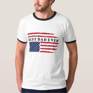 Camiseta Mejor Papá Nunca Bandera Estadounidense