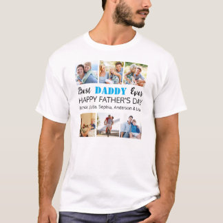 Camiseta Mejor Papá Nunca: Collage de fotos del Día del Pad