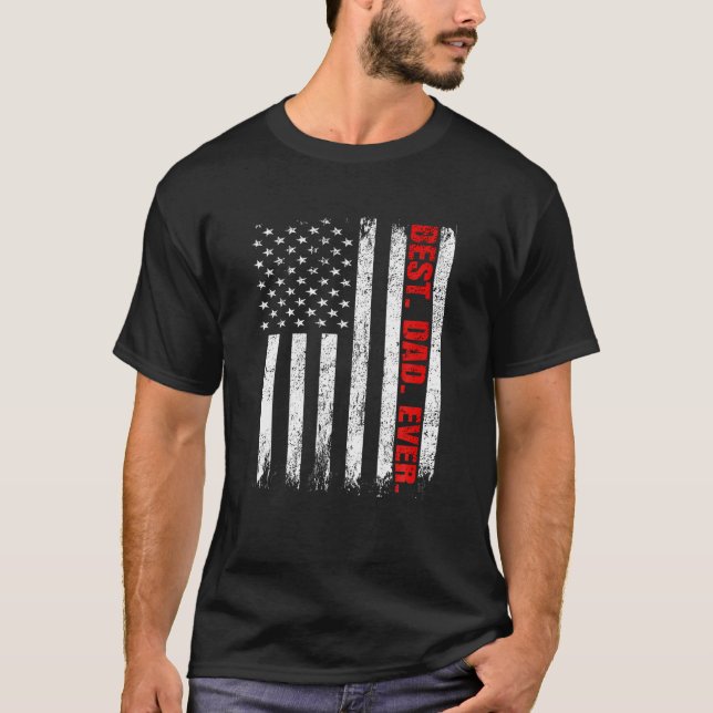 Camiseta Mejor Papá Nunca La Bandera De Los Estados Unidos  (Anverso)