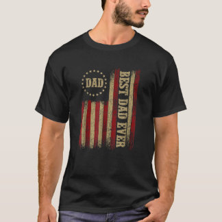 Camiseta Mejor Papá Para Los Hombres Día De Padres Bandera 