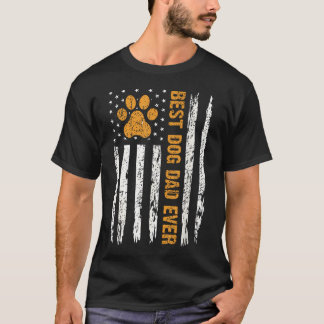 Camiseta Mejor Papá Perro Americano Bandera De Estados Unid