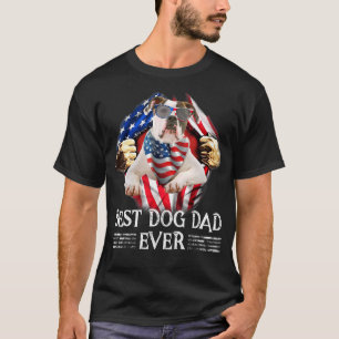 Camiseta Mejor Papá Perro Bulldog Americano Bandera Estadou