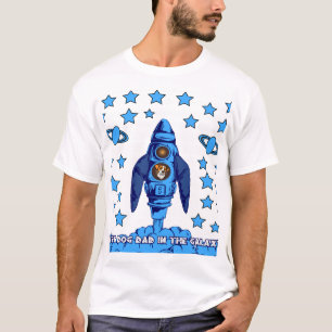 Camiseta Mejor Papá Perro de la Galaxia Cohete Espacial Reg