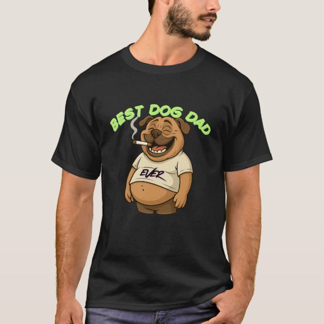 Camiseta Mejor Papá Perro | Gracioso regalo de Pug para los (Anverso)